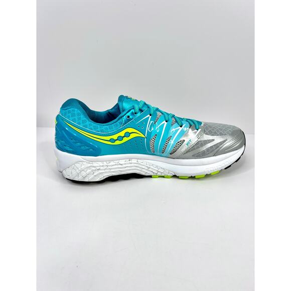 Saucony Size 10 Hurricane ISO 2 Womens Athletic Running Shoes BLUE/SILVER/CITRON - Picture 9 of 16